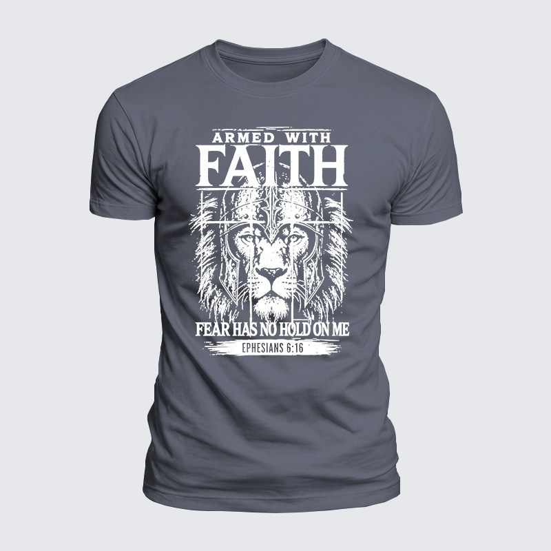 Armed With Faith Jesus God Christian  – Luxe Mercerized Interlock Cotton Tee