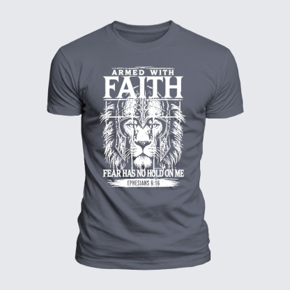 Armed With Faith Jesus God Christian  – Luxe Mercerized Interlock Cotton Tee