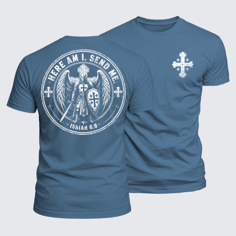 Luxe Mercerized Cotton Tee - Here I Am Send Me Isaiah 6:8