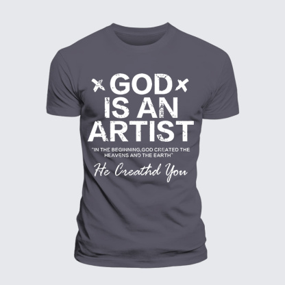 God Is An Artist Jesus God Christian Premium Mercerized Cotton Tee