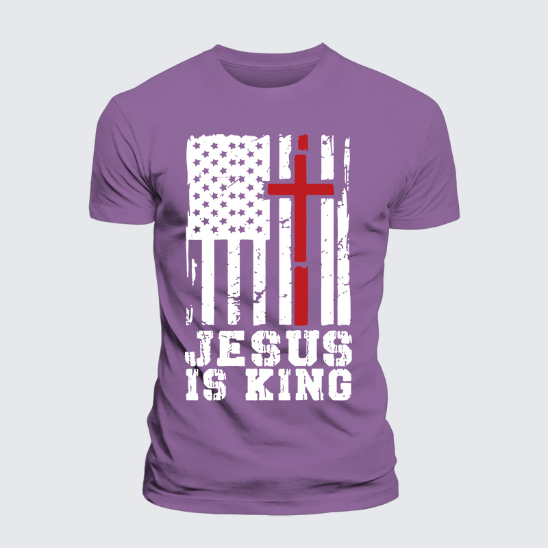 Jesus Is King Jesus God Christian Premium Mercerized Cotton Tee