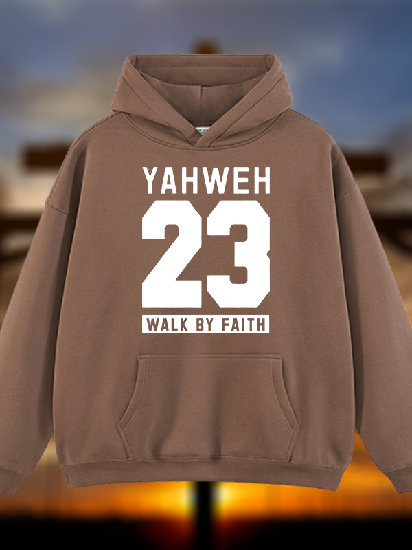 Walk By Faith Jesus God Christian Plush Fleece-Lined Hoodie