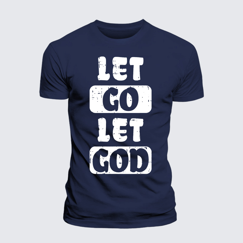 Let Go Let God Jesus God Christian Premium Mercerized Cotton Tee