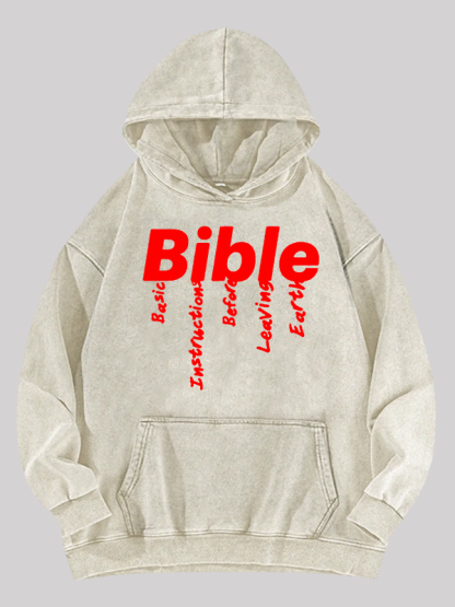 Bible Jesus God Christian Washed Hoodie