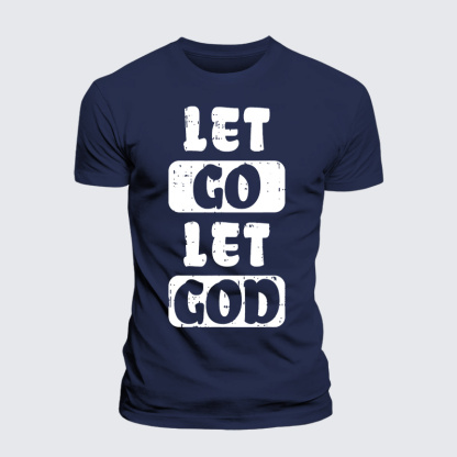Let Go Let God Jesus God Christian Premium Mercerized Cotton Tee