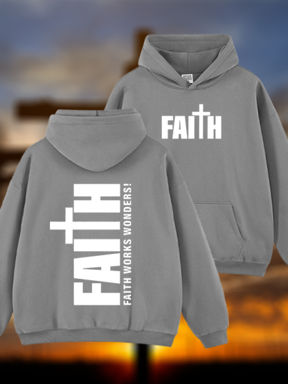 Faith Jesus God Christian Plush Fleece-Lined Hoodie
