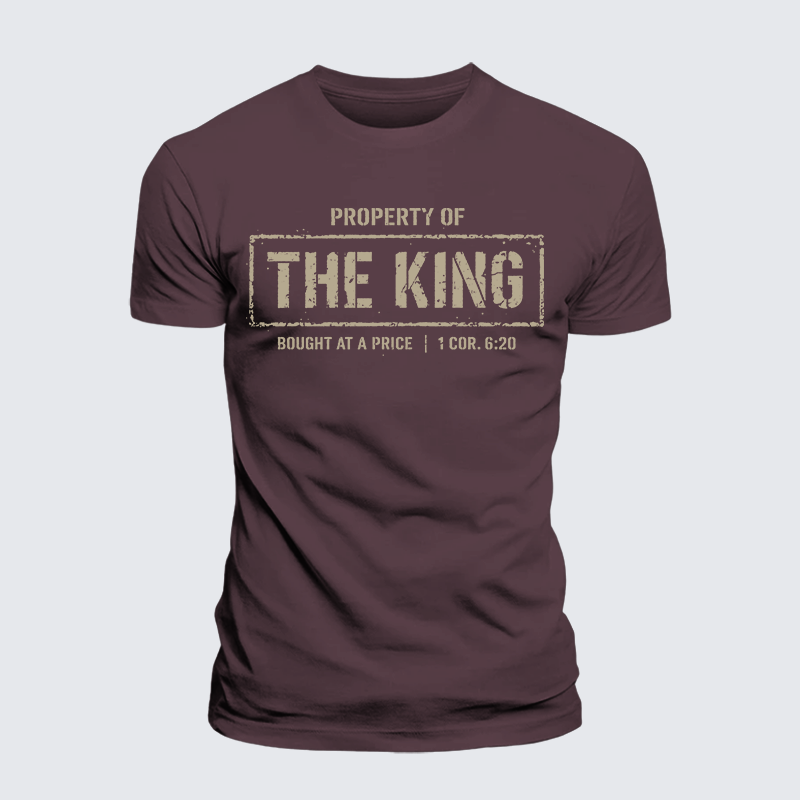 Property of The king 1 Cor. 6:20 Jesus God Christian Premium Mercerized Cotton Tee