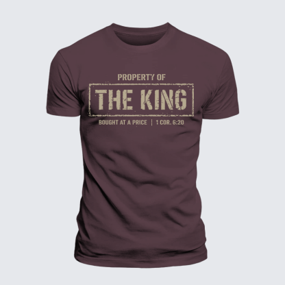 Property of The king 1 Cor. 6:20 Jesus God Christian Premium Mercerized Cotton Tee
