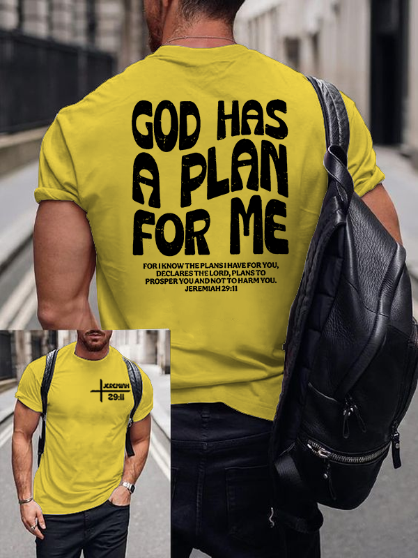 God Has A Plan Jesus God Christian Cotton T-Shirt