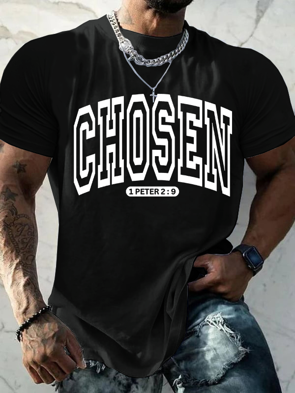 Man Of God Husband Dad Jesus God Christian Cotton T-Shirt