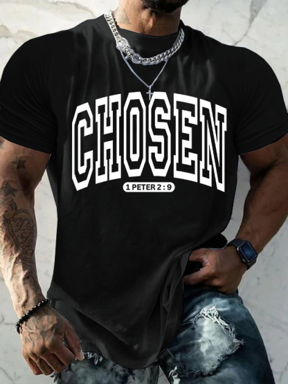 Chosen Jesus God Christian Cotton T-Shirt