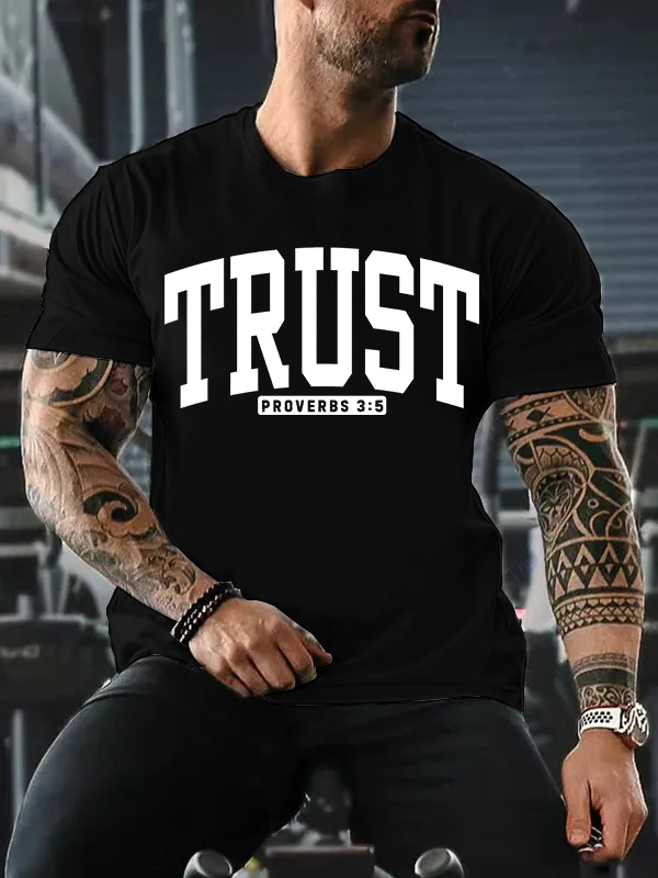 Man Of God Husband Dad Jesus God Christian Cotton T-Shirt