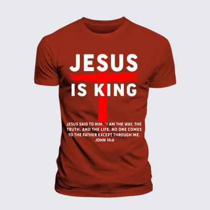 Jesus Is King Jesus God Christian Premium Mercerized Cotton Tee