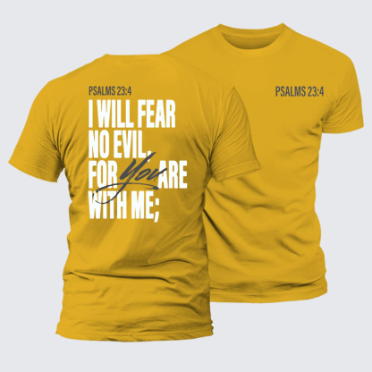 Fear No Evil Jesus God Christian Premium Mercerized Cotton Tee
