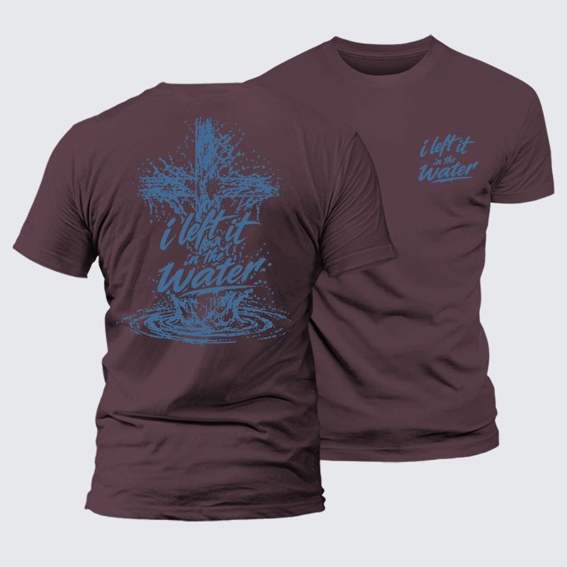 I Left It In The Water Jesus God Christian Premium Mercerized Cotton Tee