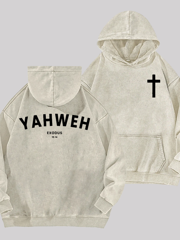Yahweh Jesus God Christian Washed Hoodie