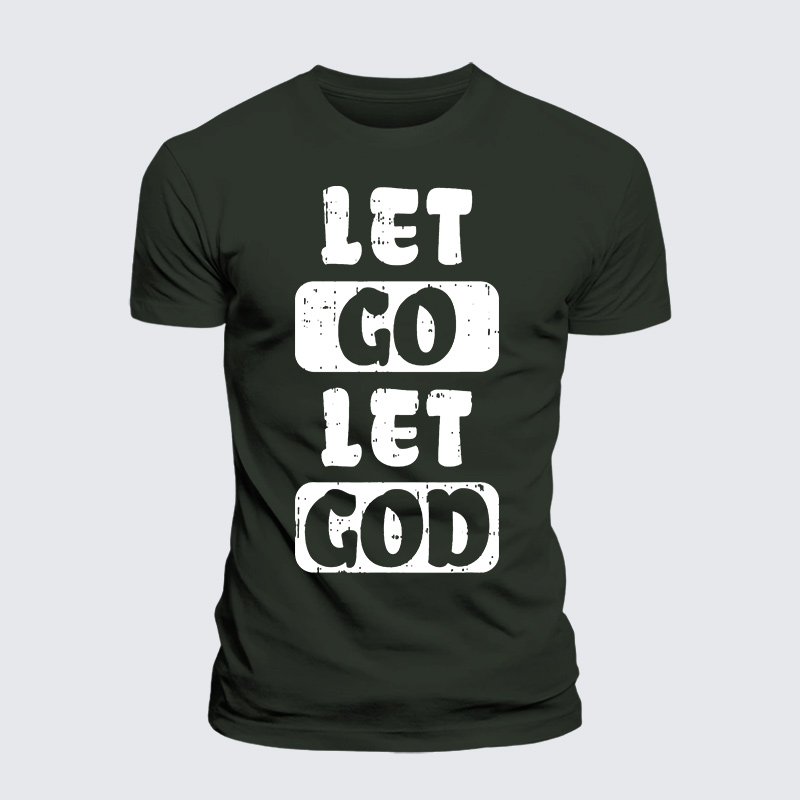 Let Go Let God Jesus God Christian Premium Mercerized Cotton Tee
