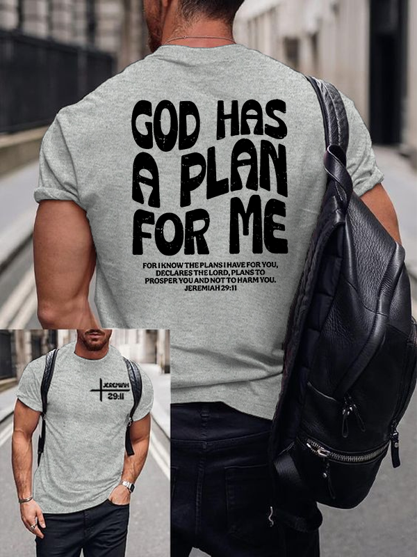 God Has A Plan Jesus God Christian Cotton T-Shirt