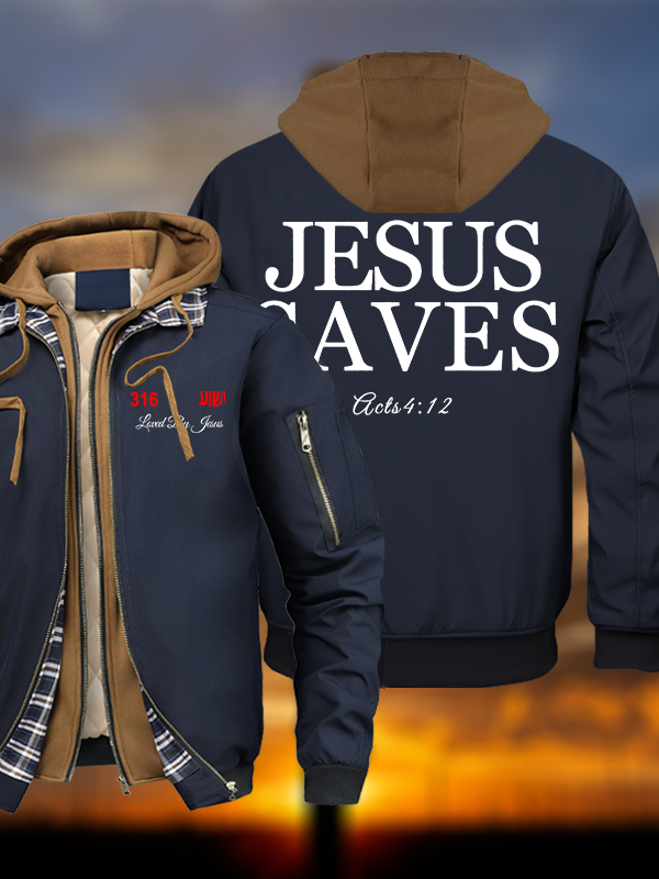 Jesus Saves Warm Hooded Bomber Jacket