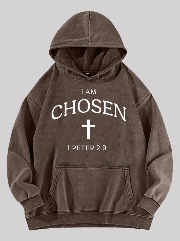 I Am Chosen Jesus God Christian Washed Hoodie