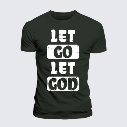 Let Go Let God Jesus God Christian Premium Mercerized Cotton Tee