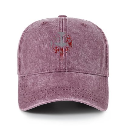 Heritage Washed Cap - Deus Vult - Wine Red (front)