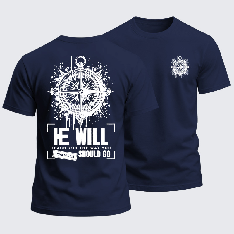 Heavyweight Cotton Tee - He Will Teach You The Way You Should Go
