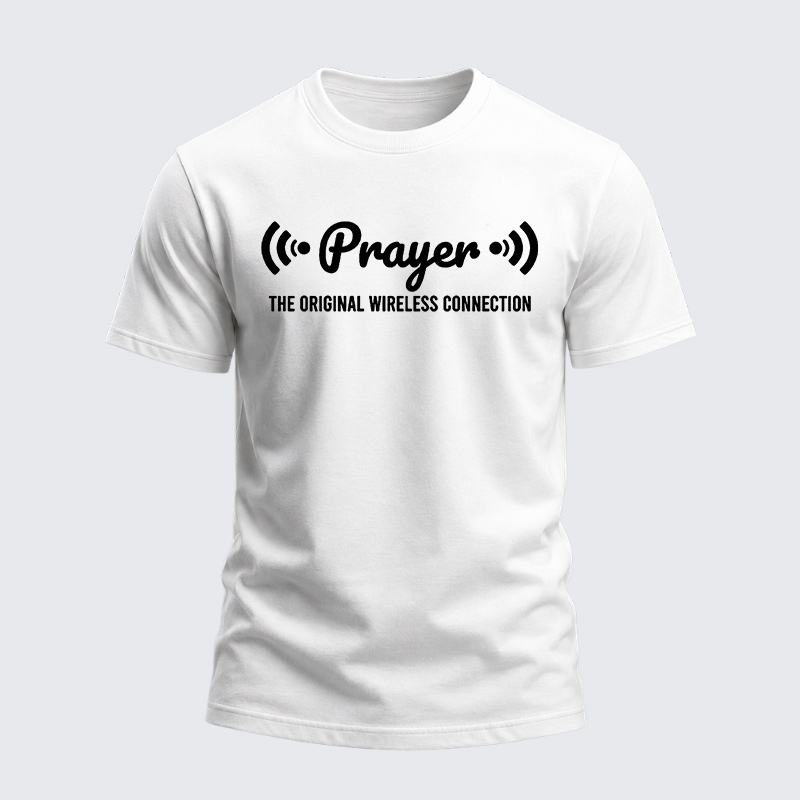 Heavyweight Cotton Tee - Prayer The Strongest Wireless Connection