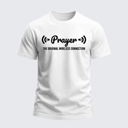 Heavyweight Cotton Tee - Prayer The Strongest Wireless Connection