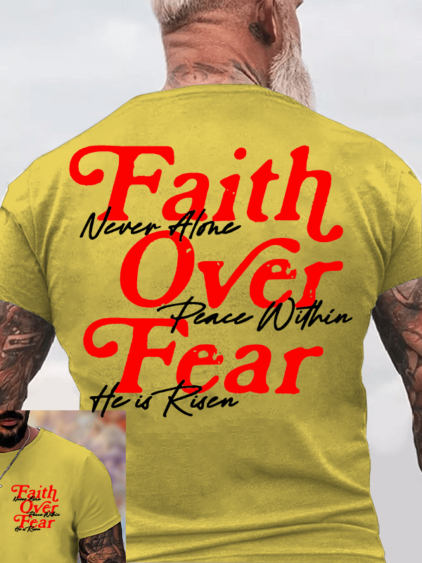 Faith Over Fear Jesus God Christian Cotton T-Shirt