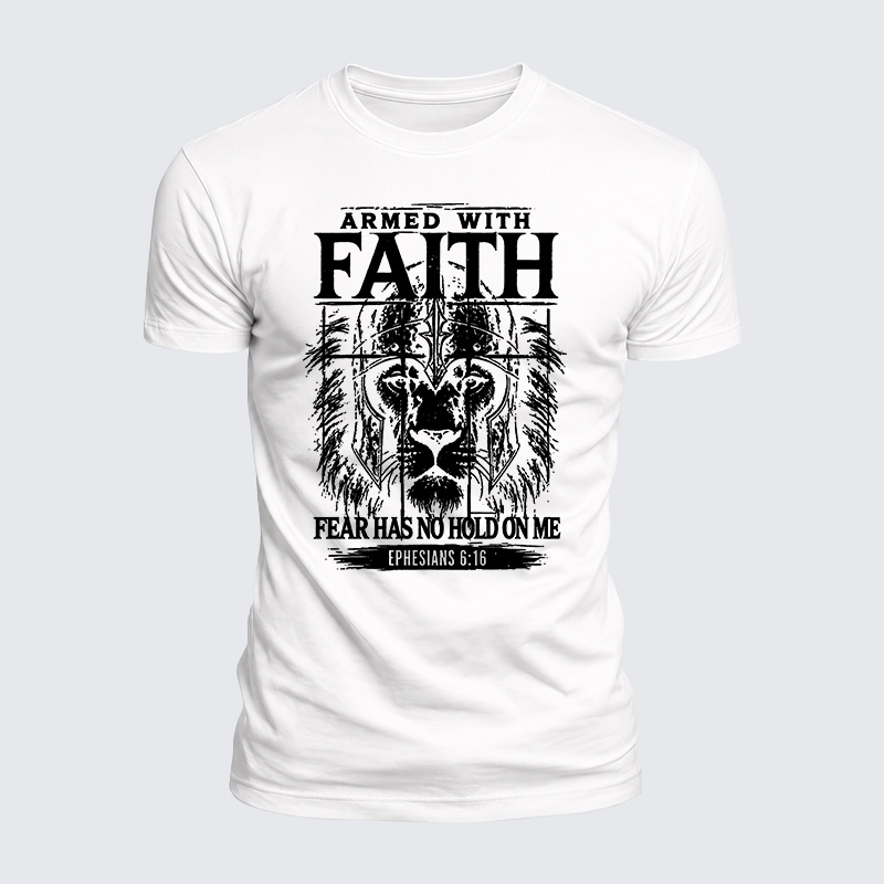 Armed With Faith Jesus God Christian  – Luxe Mercerized Interlock Cotton Tee