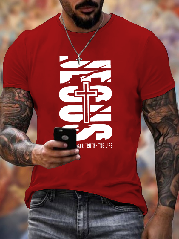 Jesus The Way The Truth The Life Jesus God Christian Cotton T-Shirt