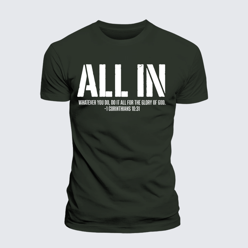 All In 1 Corinthians 10:31 Jesus God Christian Premium Mercerized Cotton Tee
