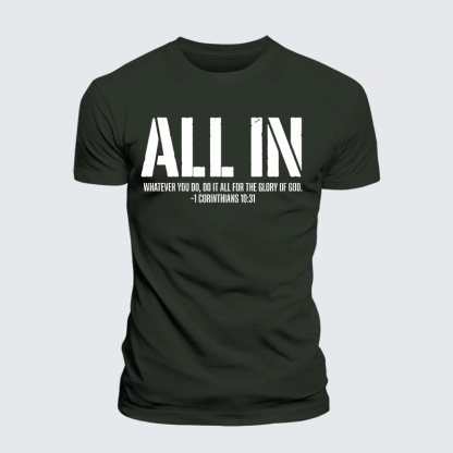 All In 1 Corinthians 10:31 Jesus God Christian Premium Mercerized Cotton Tee
