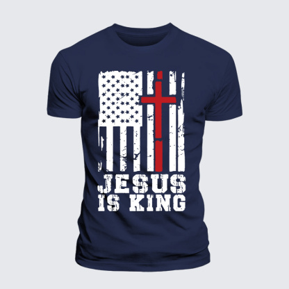 Jesus Is King Jesus God Christian Premium Mercerized Cotton Tee