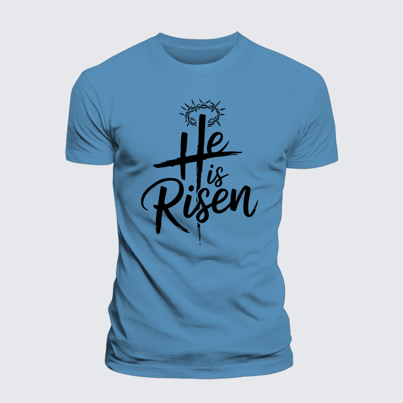 He Is Risen Jesus God Christian Premium Mercerized Cotton Tee
