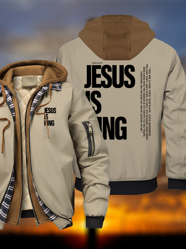 Jesus Is King Warm Hooded Bomber Jacket