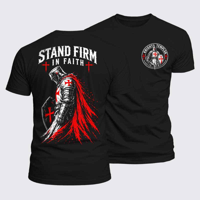 Luxe Mercerized Cotton Tee - Stand Firm in Faith – Knights Templar