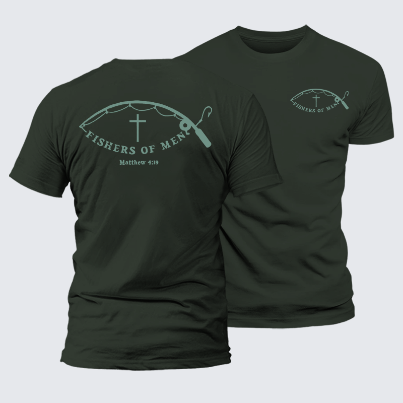 Fishers Of Men Jesus God Christian Premium Mercerized Cotton Tee