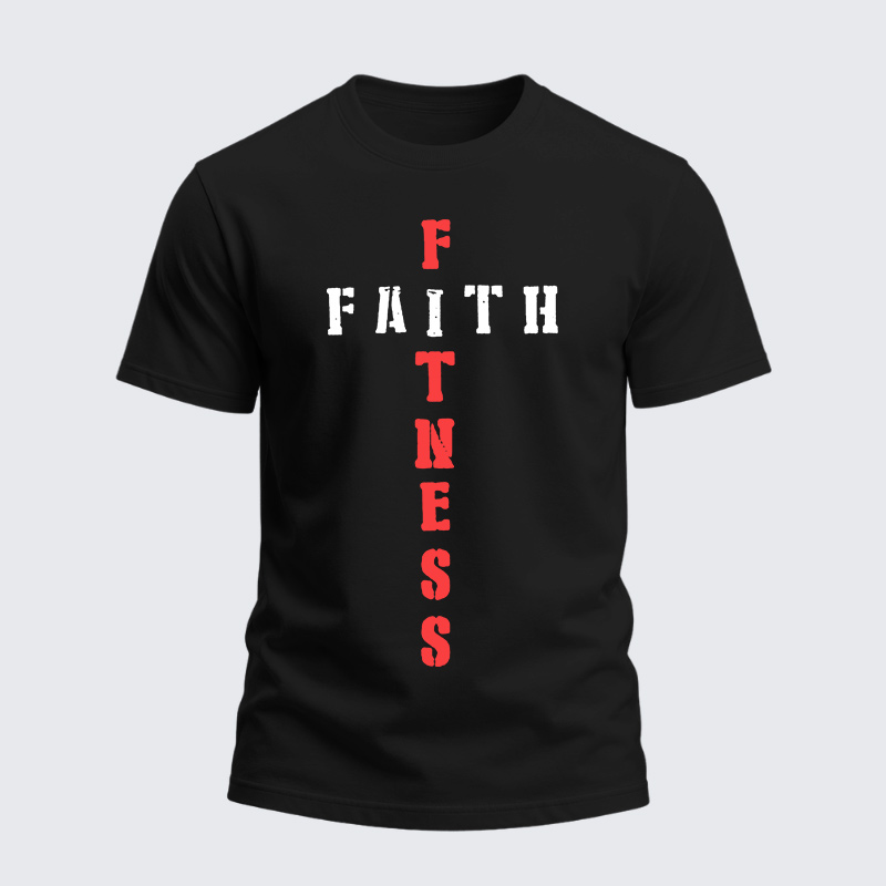 Heavyweight Cotton Tee - Faith Fitness Cross Christian