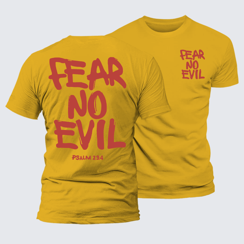 Fear No Evil Jesus God Christian Premium Mercerized Cotton Tee