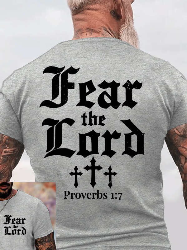 Fear The Lord Jesus God Christian Cotton T-Shirt
