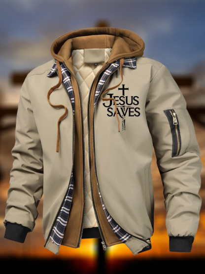Faith in Jesus Warm Hooded Bomber Jacket