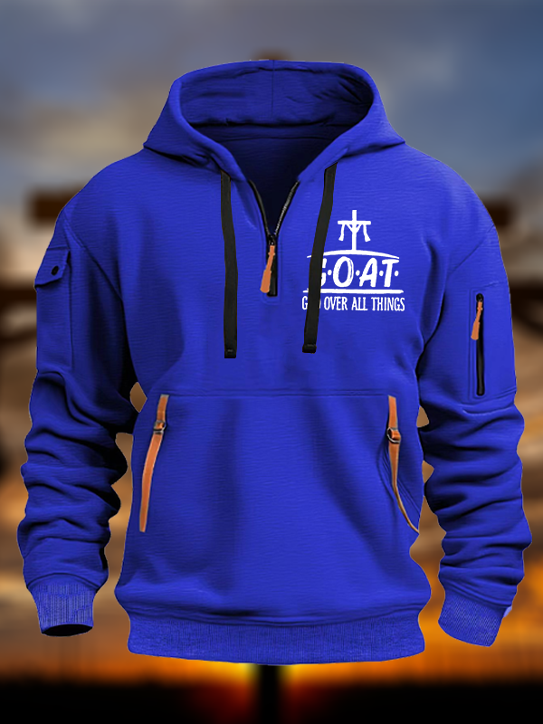 G.O.A.T God Over All Things Jesus God Christian Zipper Hoodies