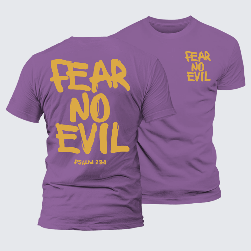 Fear No Evil Jesus God Christian Premium Mercerized Cotton Tee
