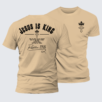 Jesus Is King Jesus God Christian Premium Mercerized Cotton Tee