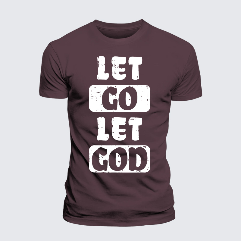 Let Go Let God Jesus God Christian Premium Mercerized Cotton Tee
