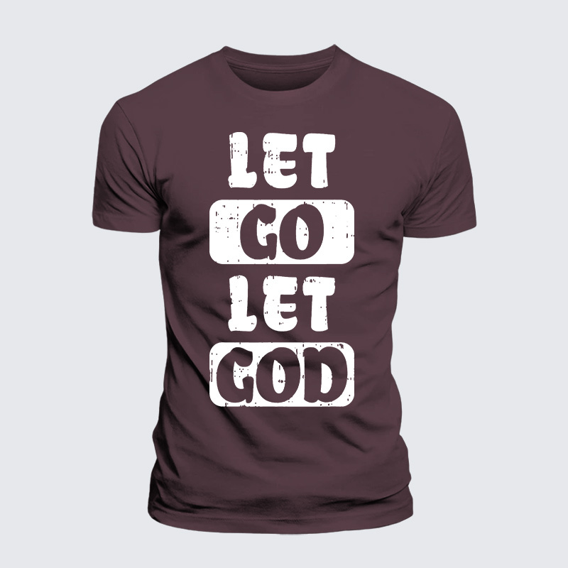 Let Go Let God Jesus God Christian Premium Mercerized Cotton Tee
