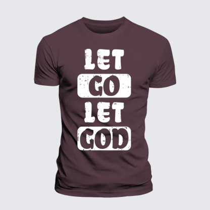 Let Go Let God Jesus God Christian Premium Mercerized Cotton Tee