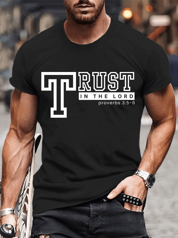 Man Of God Husband Dad Jesus God Christian Cotton T-Shirt